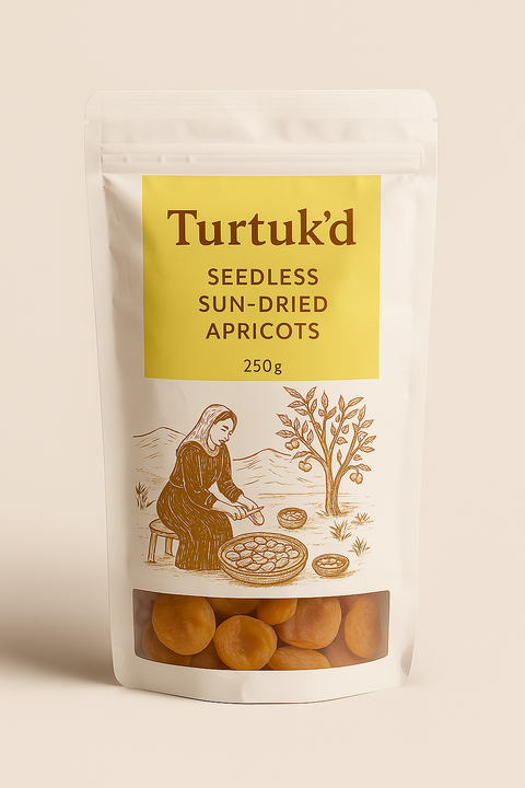 (Seedless) Brown Bliss Bites: Pure Sun-Dried Brown Halman Organic Apricots